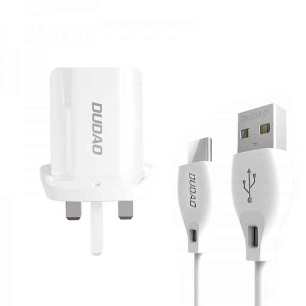 شارژر دیواری DUDAO مدل A2UK به همراه کابل تبدیل USB-C