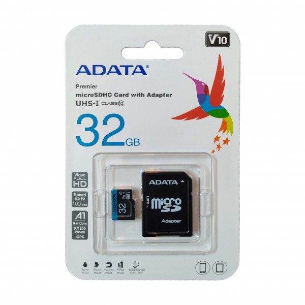 کارت حافظه ADATA 32GB کلاس 10 سرعت 100MB/S همراه با آداپتور