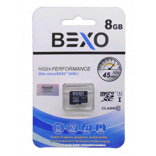 کارت حافظه BEXO 8G کلاس 10 سرعت 45MB/S