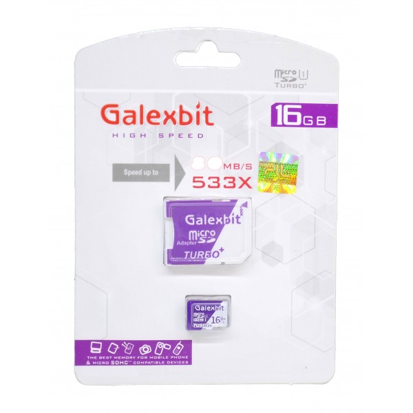 کارت حافظه Galexbit 16G کلاس 10 سرعت 80MB/S همراه با آداپتور