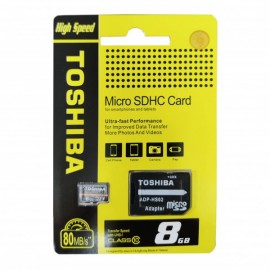 کارت حافظه TOSHIBA 8G کلاس 10 سرعت 80MB/S همراه با آداپتور