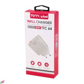 شارژر دیواری TSCO مدل TTC 64 به همراه کابل TYPE-C